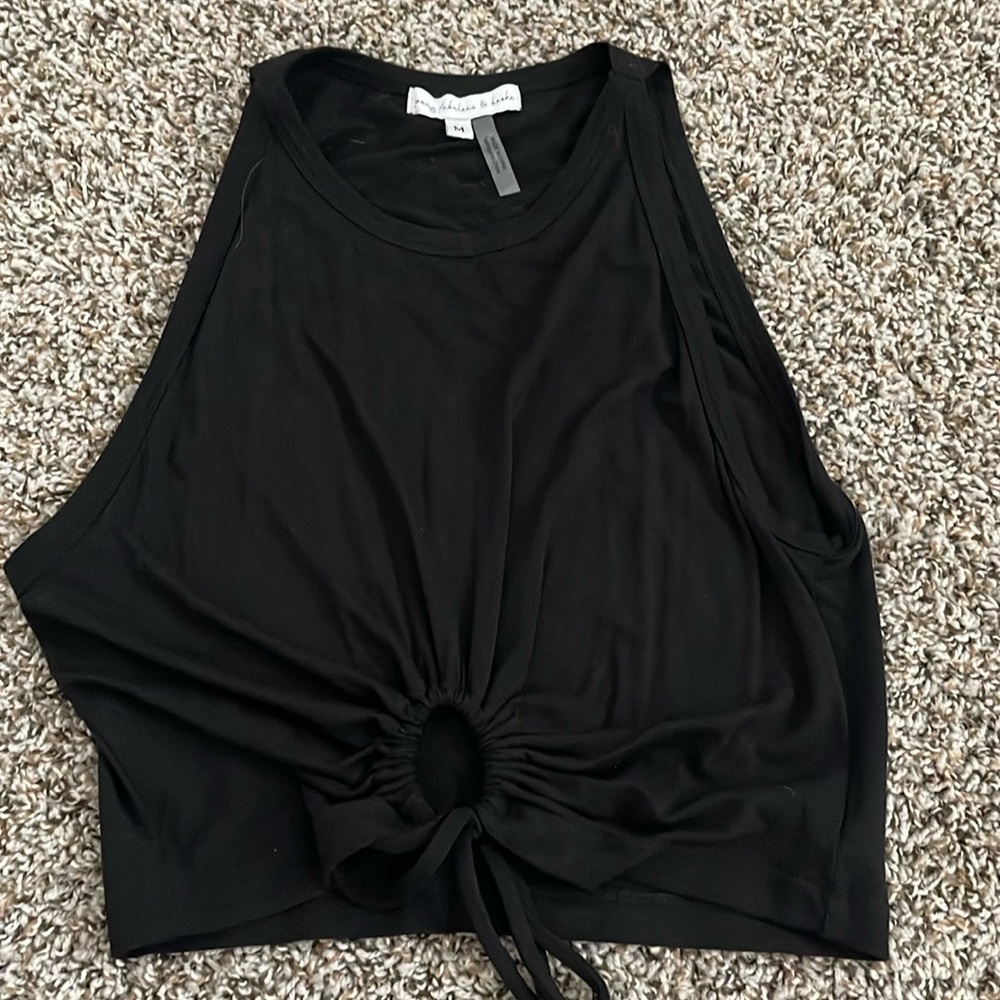 Black Tank with Drawstring keyhole